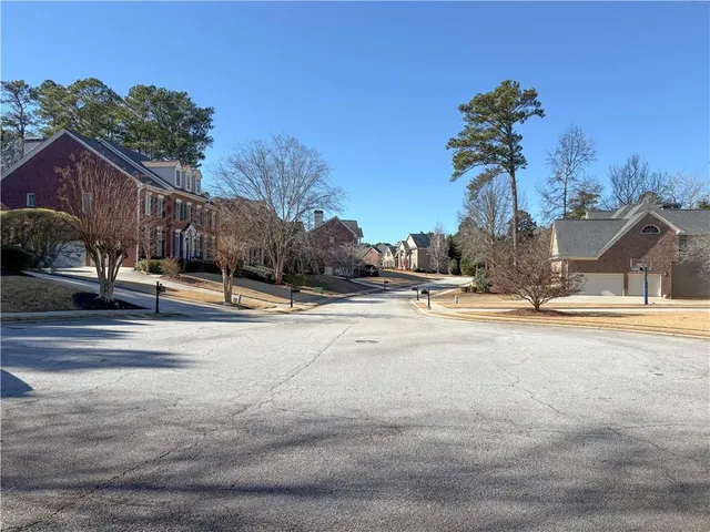 a view of street with houses