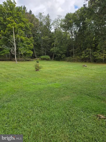 a view of a field with a small park