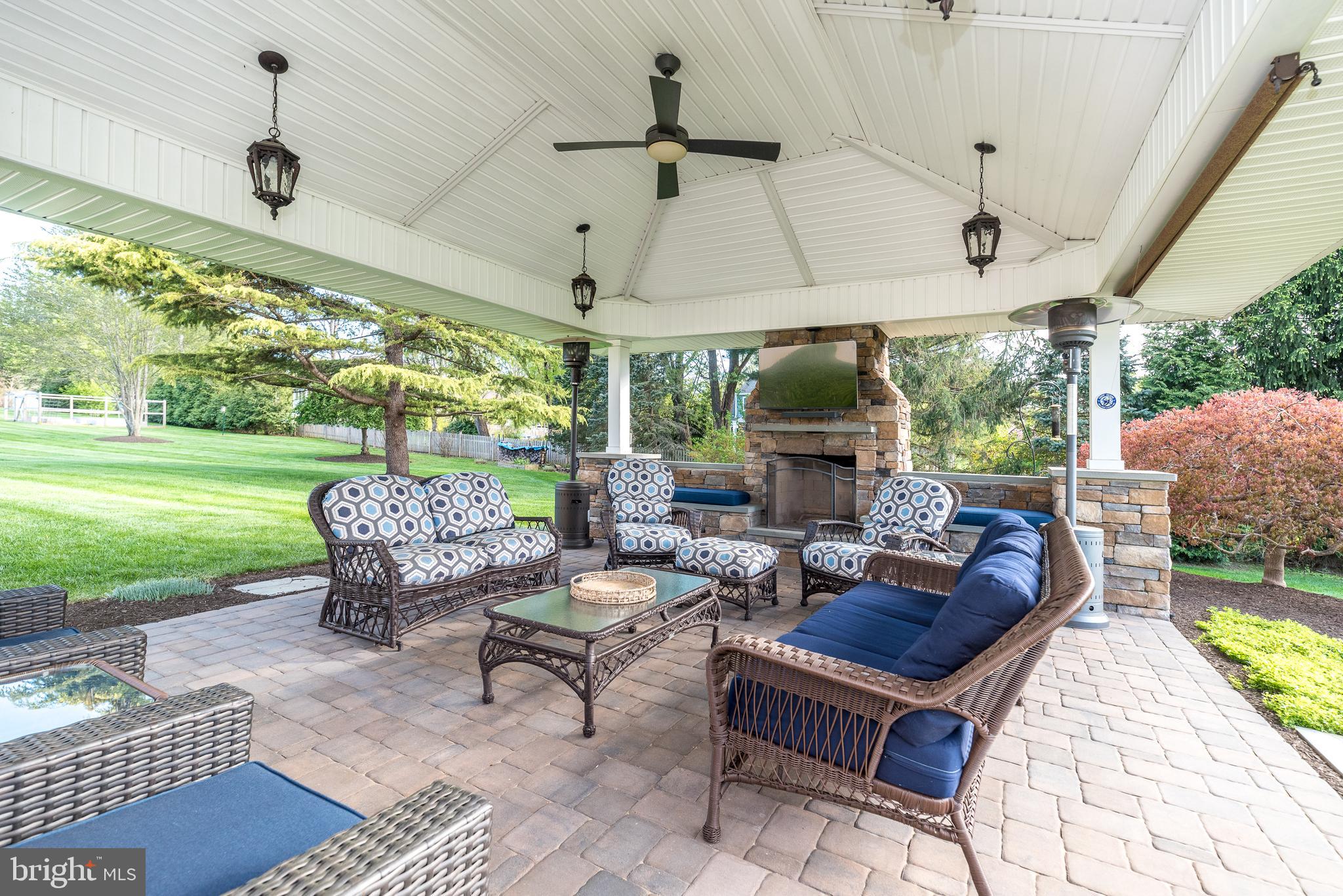 3 Cavallo Way Doylestown, PA 18901 - Photo 27 of 35 Gazebo- stone hearth fireplace & built in benches