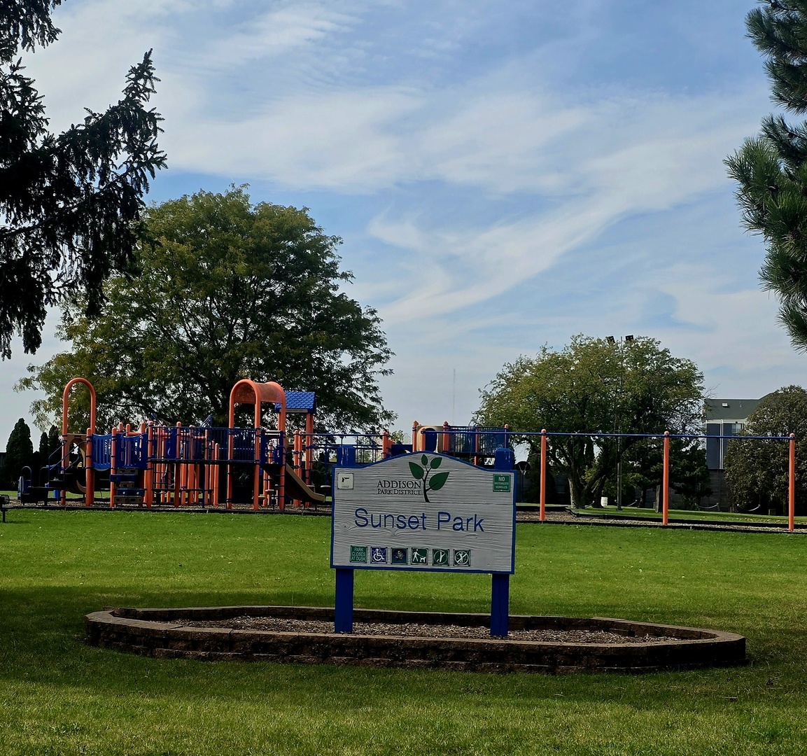 1827 West Sherry Lane Addison, IL 60101 - Photo 27 of 31 a view of a park with plants and large trees