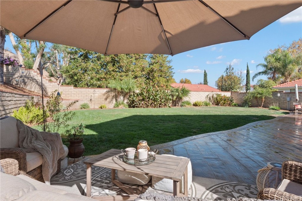 28043 Nantucket Street Castaic, CA 91384 - Photo 43 of 61 a view of a backyard with sitting area