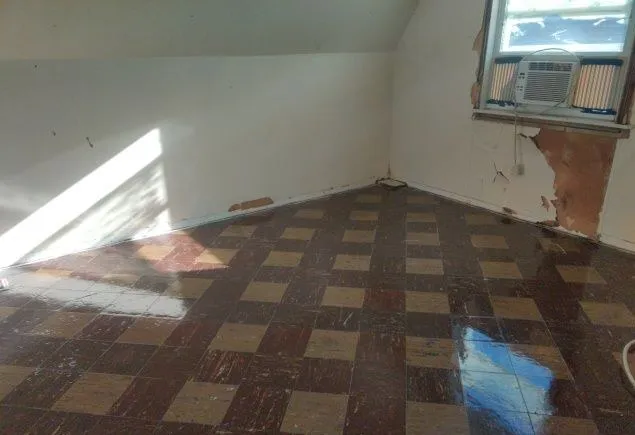 an empty room with a window