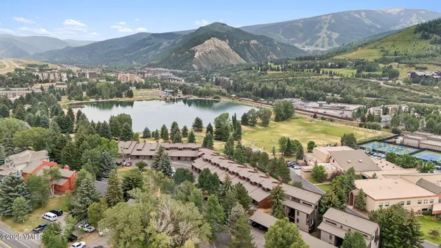 a view of lake with mountain