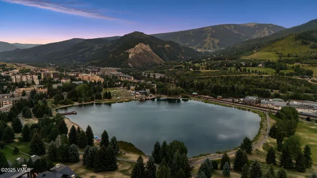 a view of a town with residential houses