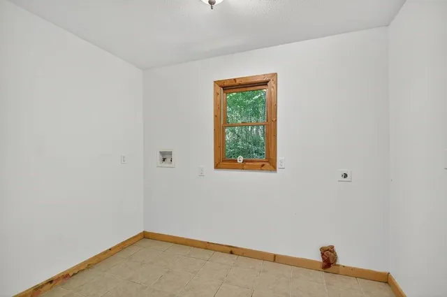 a view of a small space with window