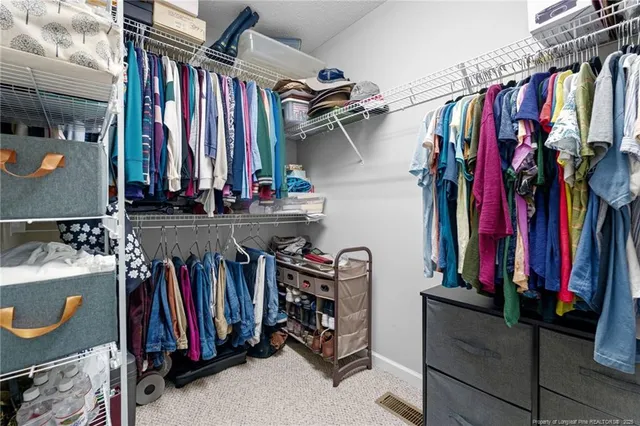 a view of a walk in closet