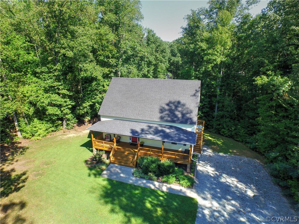 3650 Whitehall Road Sandy Hook, VA 23153 - Photo 44 of 45 an aerial view of a house with a yard