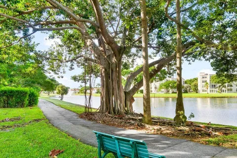 a view of a lake with houses