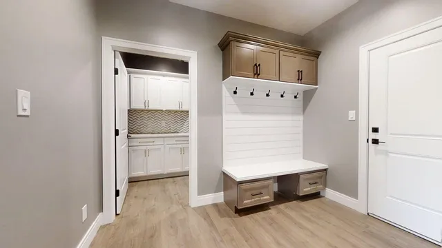 a room with storage and utility