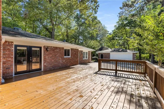 a view of a house with a deck
