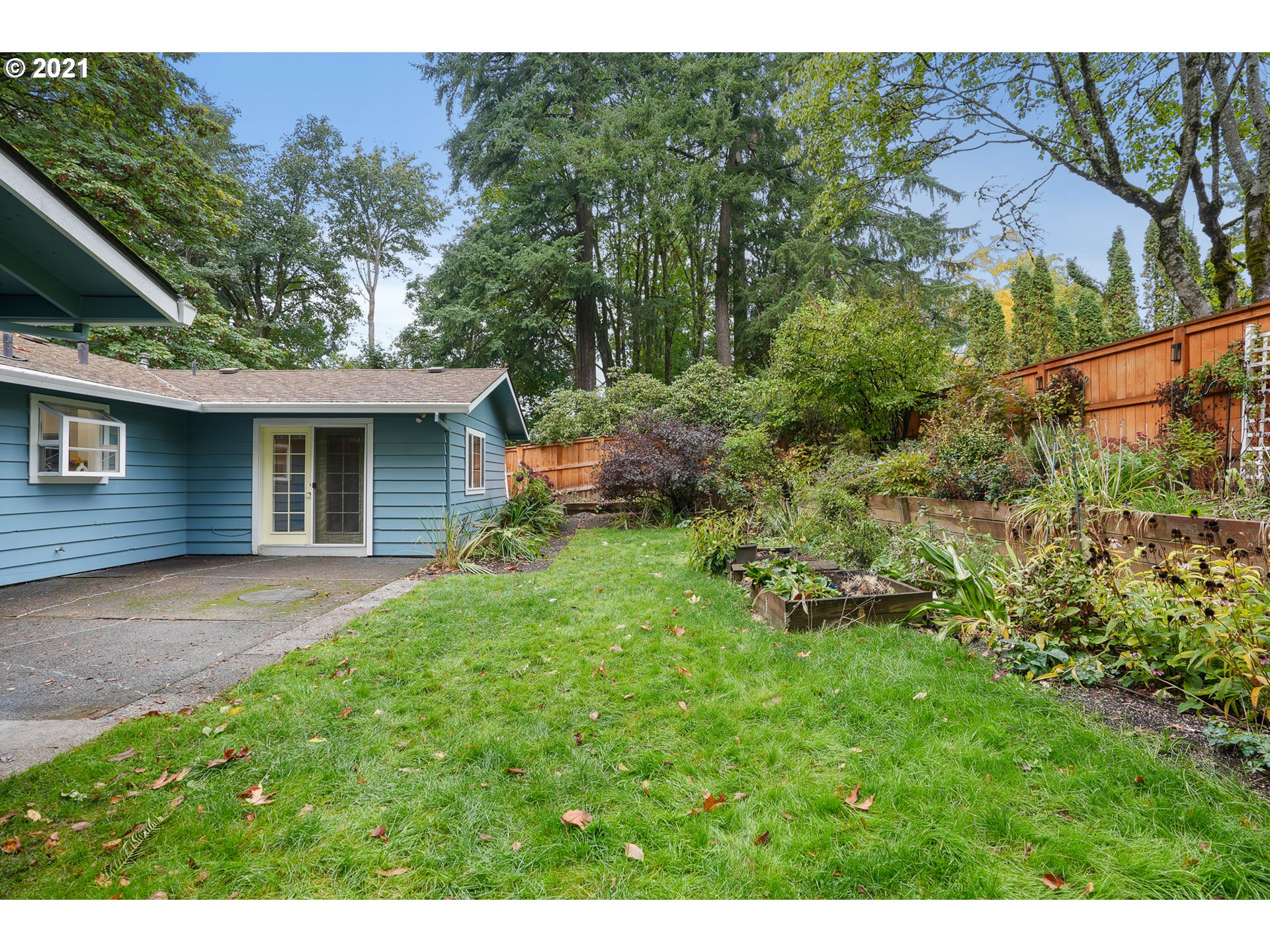 45 Southwest Collins Street Portland, OR 97219 - Photo 28 of 28 a view of a backyard with plants and large tree
