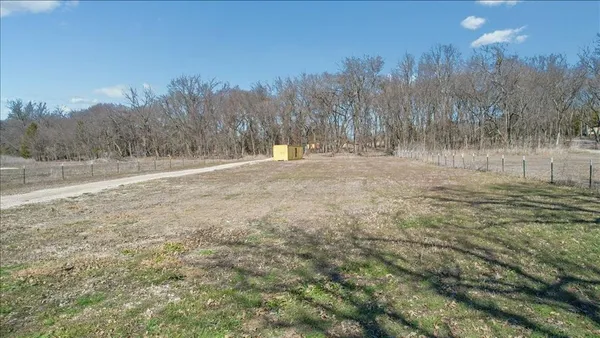 a view of a yard with trees
