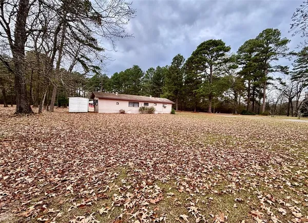 a view of a yard with an trees