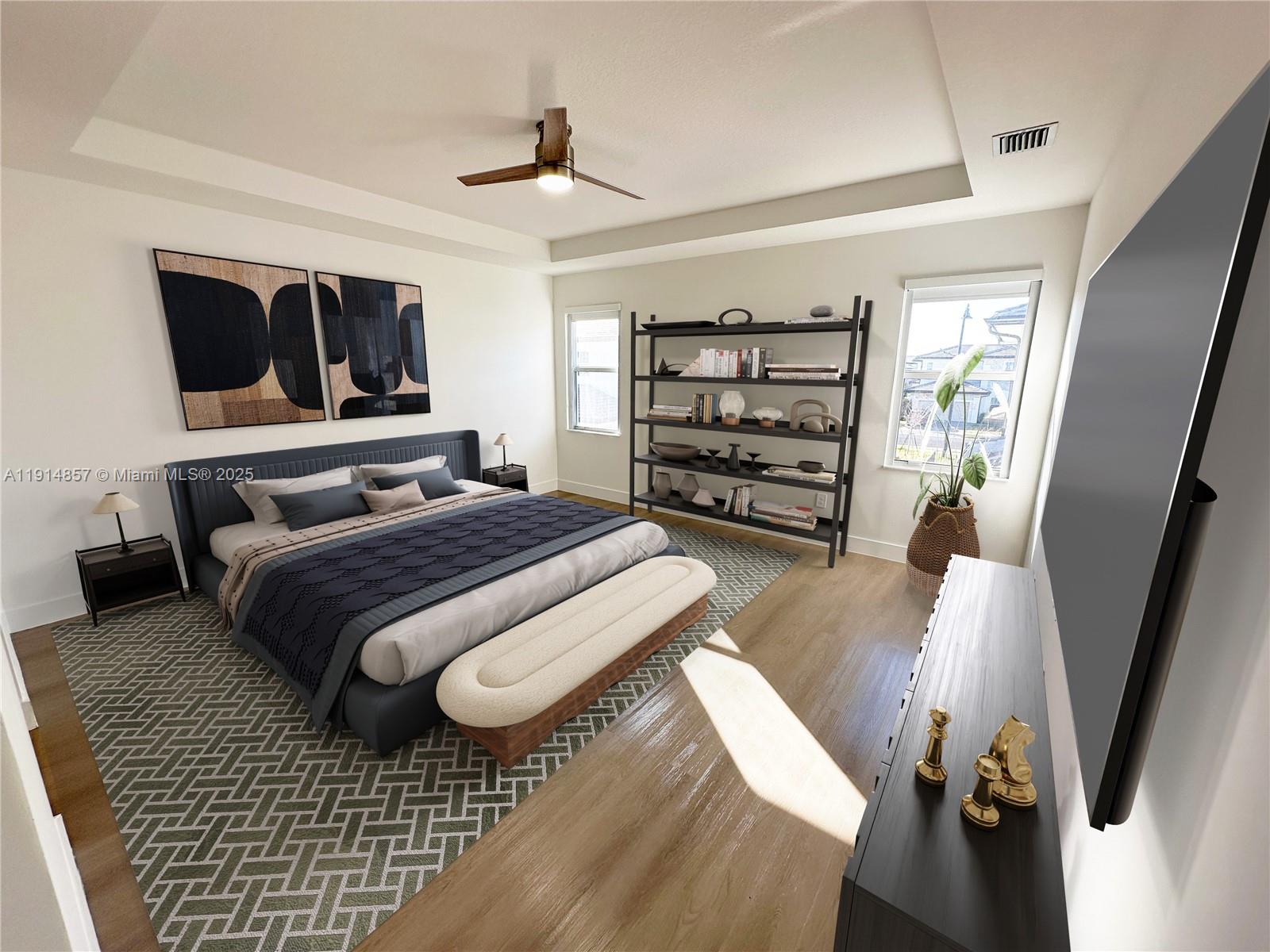 12273 Southwest 44th Street Davie, FL 33330 - Photo 17 of 31 a bedroom with a bed and wooden floor