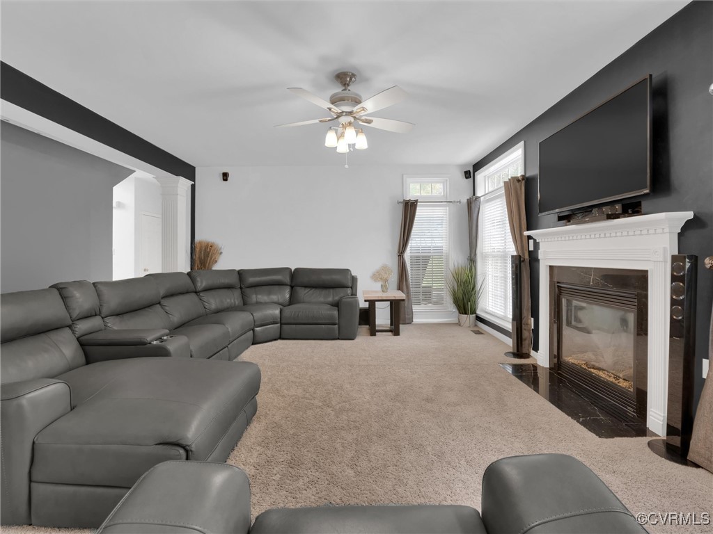 5512 Garden Grove Road Chesterfield, VA 23832 - Photo 11 of 48 Living room featuring carpet flooring and ceiling