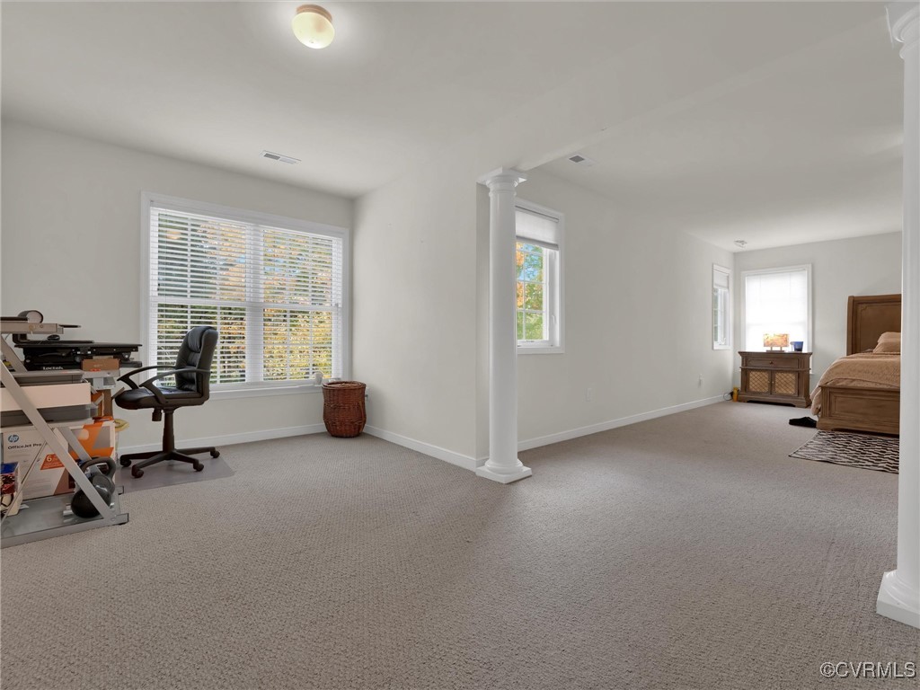 5512 Garden Grove Road Chesterfield, VA 23832 - Photo 26 of 48 Carpeted home office with ornate columns