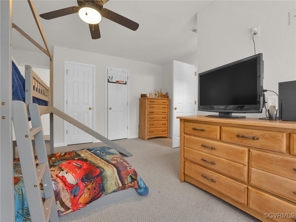 5512 Garden Grove Road Chesterfield, VA 23832 - Photo 38 of 48 Bedroom featuring ceiling fan and light colored ca