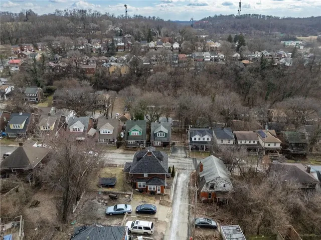 an aerial view of multiple house