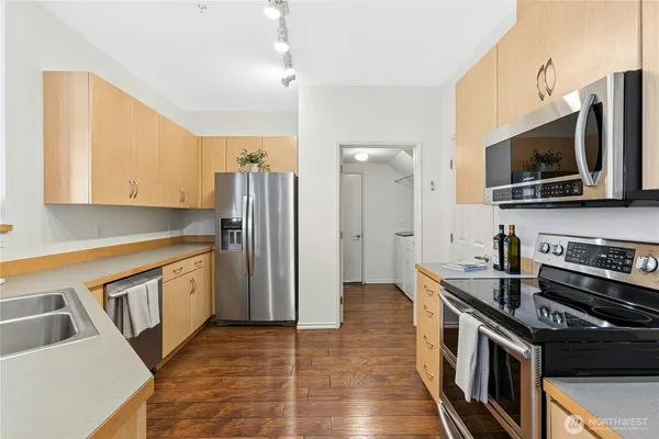 a view of a livingroom and a fireplace