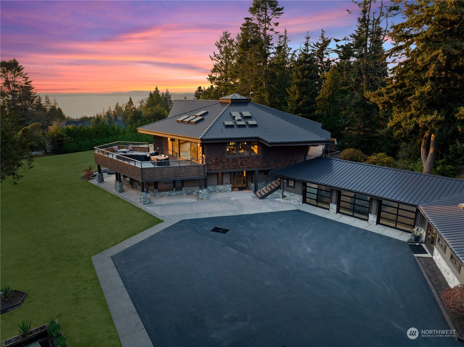 an aerial view of a house