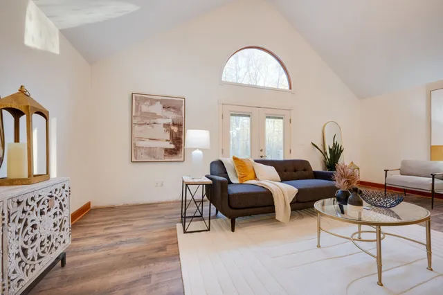 a living room with furniture