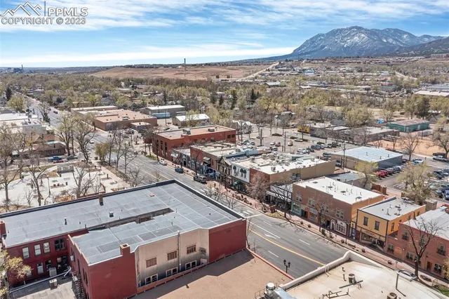 an aerial view of a city
