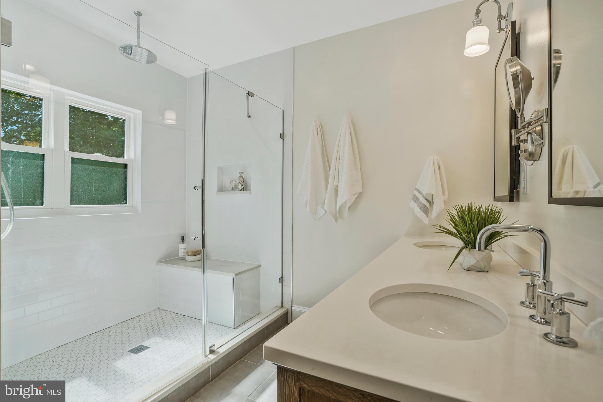 3408 North Glebe Road Arlington, VA 22207 - Photo 26 of 51 Dual sinks and glass shower with seating