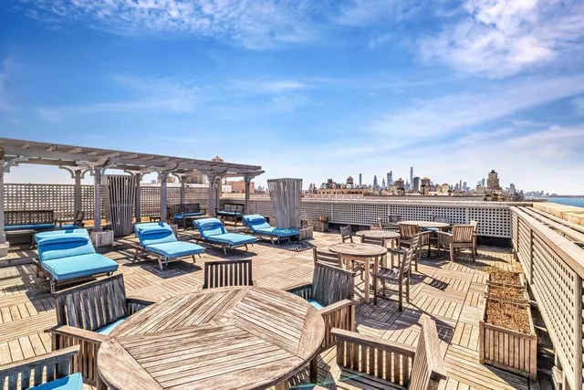 a view of a terrace with chairs