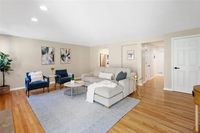 a living room with furniture