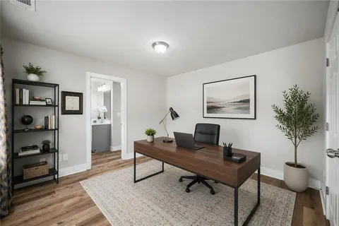 a view of an empty walk in closet