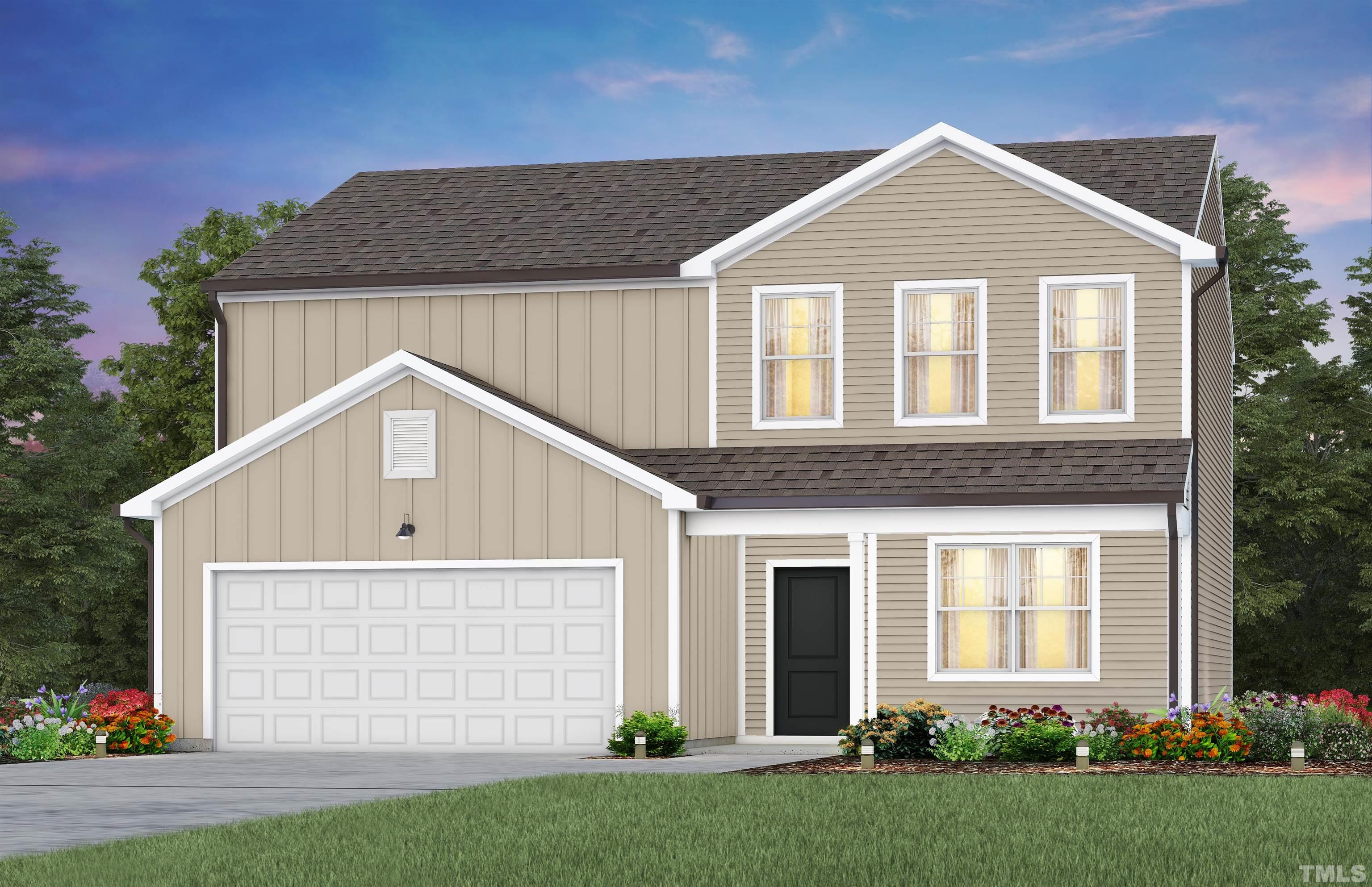 3429 Dragonfly River Raleigh, NC 27604 - Photo 23 of 27 a front view of a house with a yard and garage