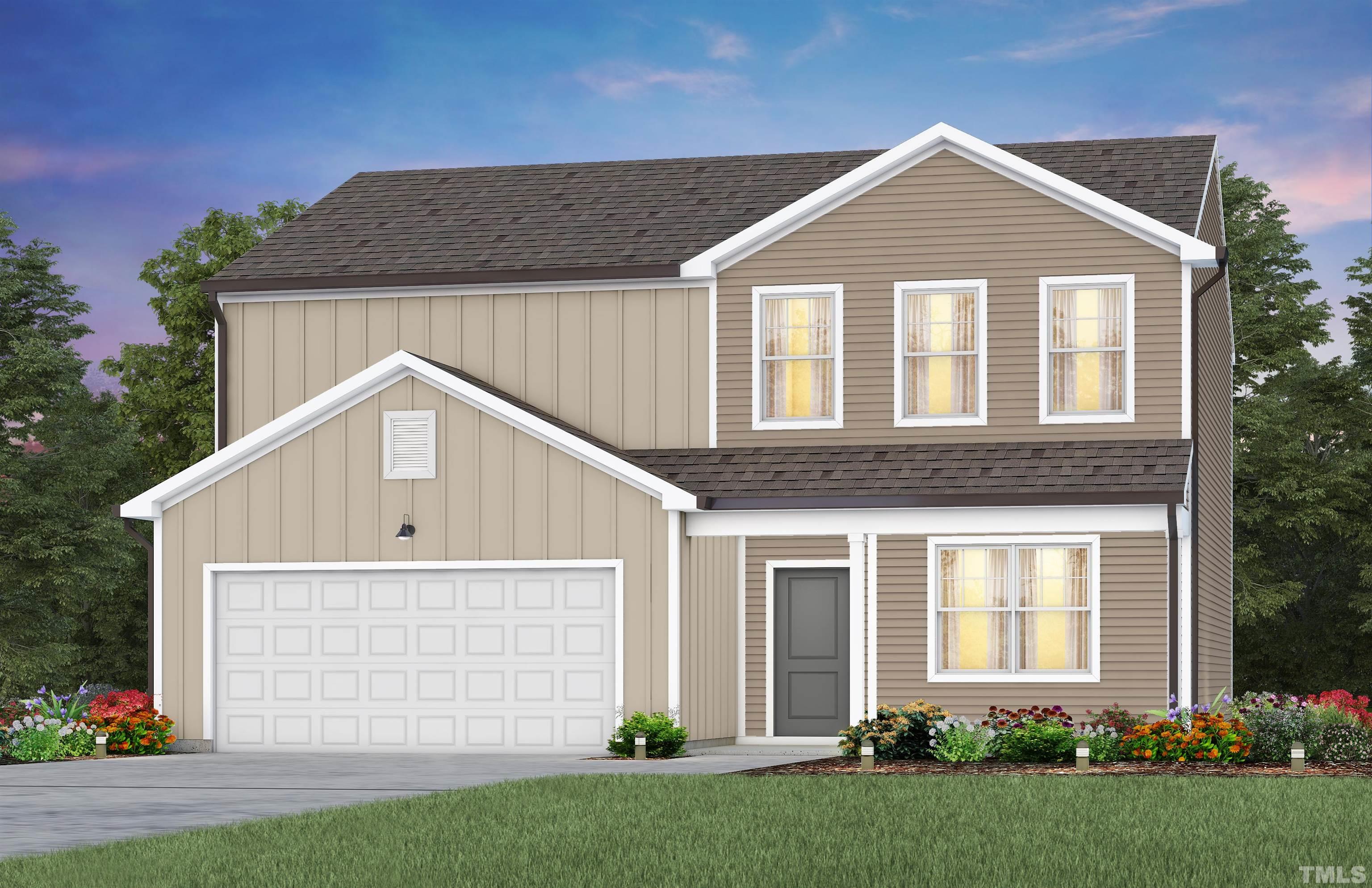 3429 Dragonfly River Raleigh, NC 27604 - Photo 24 of 27 a front view of a house with a yard and garage