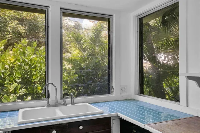 a view of a sink and wooden floor