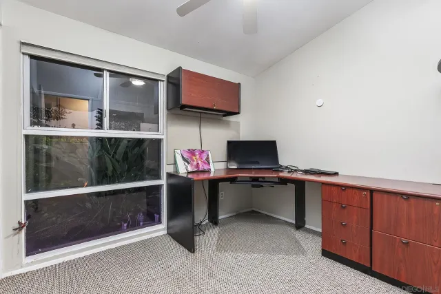 a work place with a desk and chair