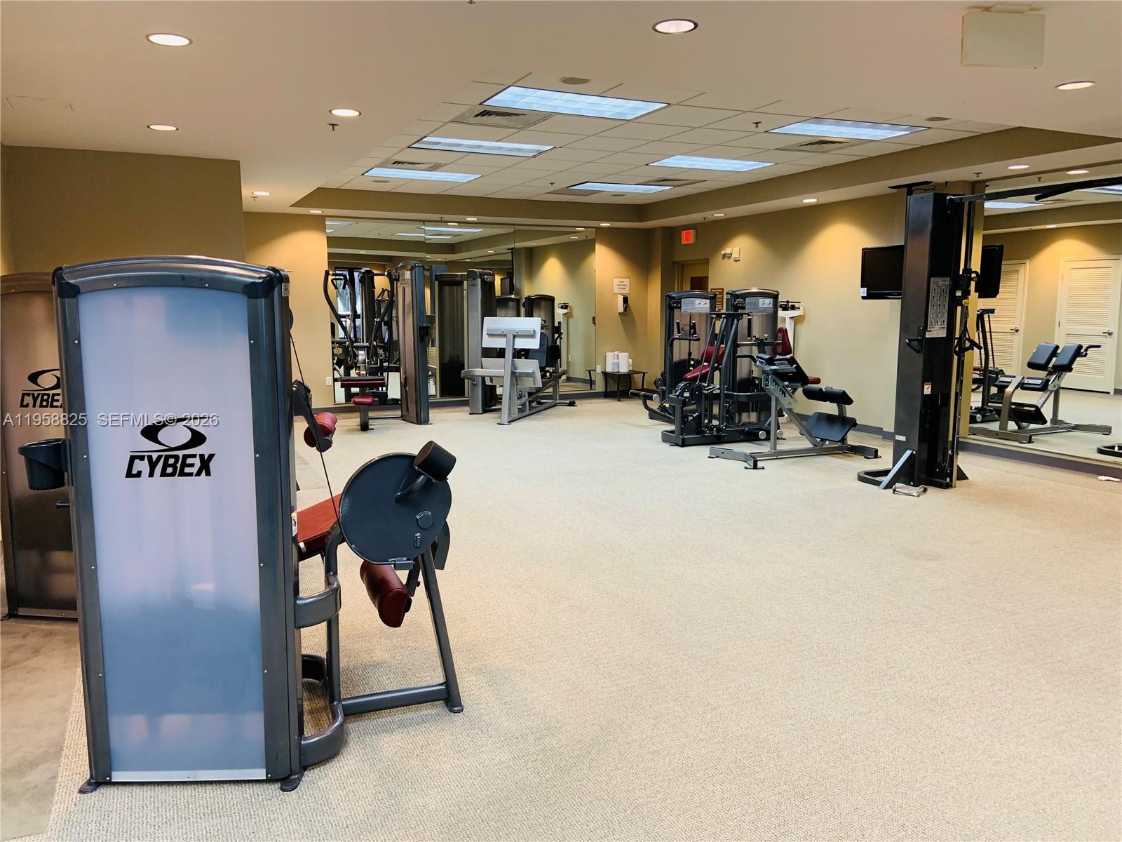 8395 Southwest 73rd Avenue, Unit 704 Miami, FL 33143 - Photo 45 of 47 a view of a room with gym equipment