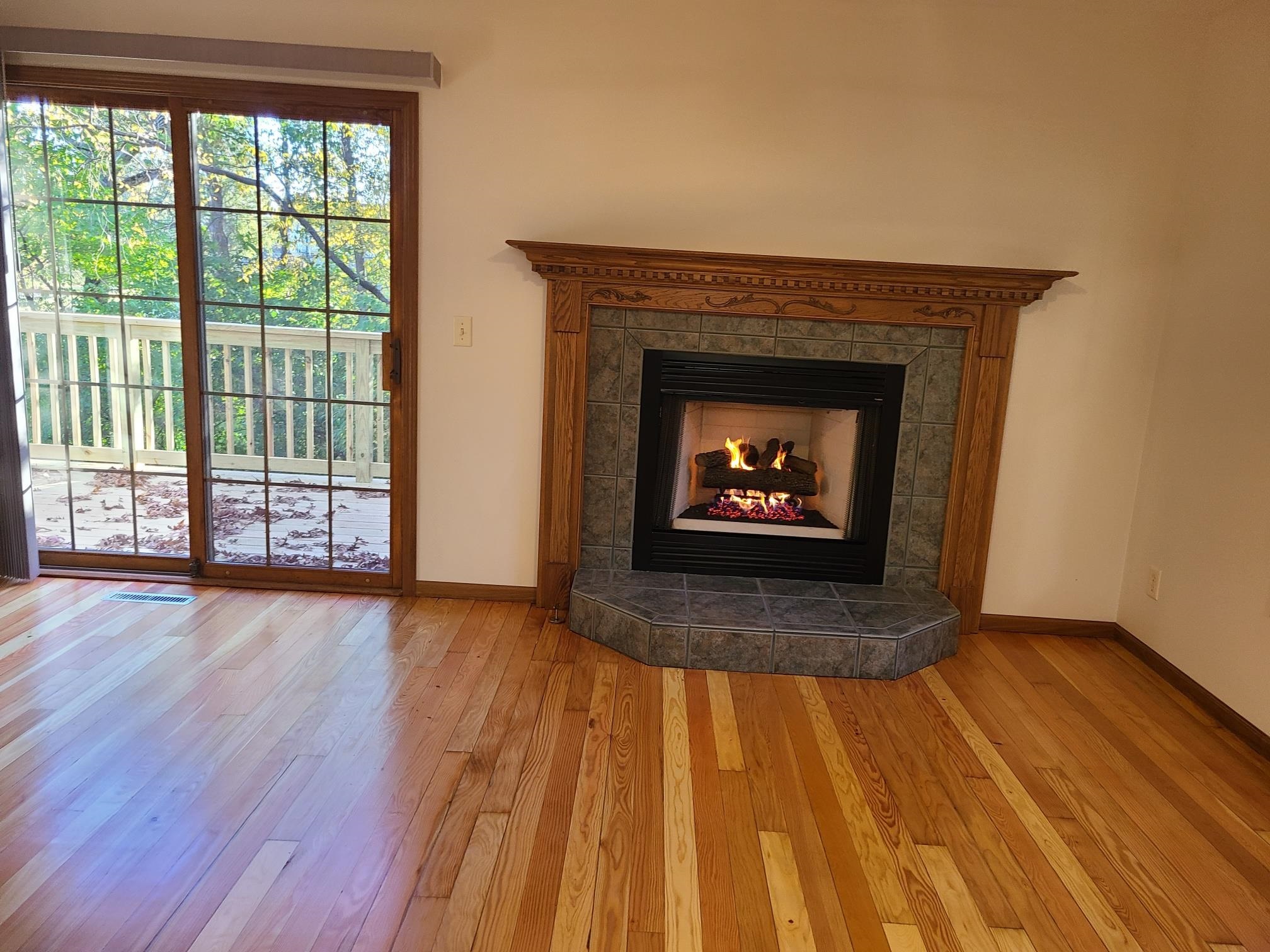 2871 East 777th Road Utica, IL 61373 - Photo 10 of 23 a view of an empty room with wooden floor and a fireplace