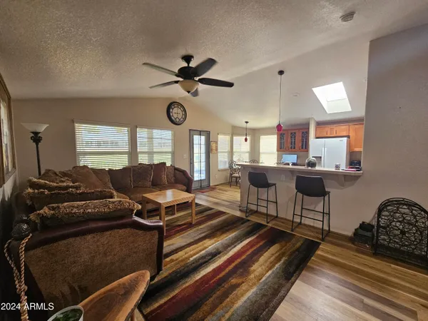 a view of an ocean and a yard