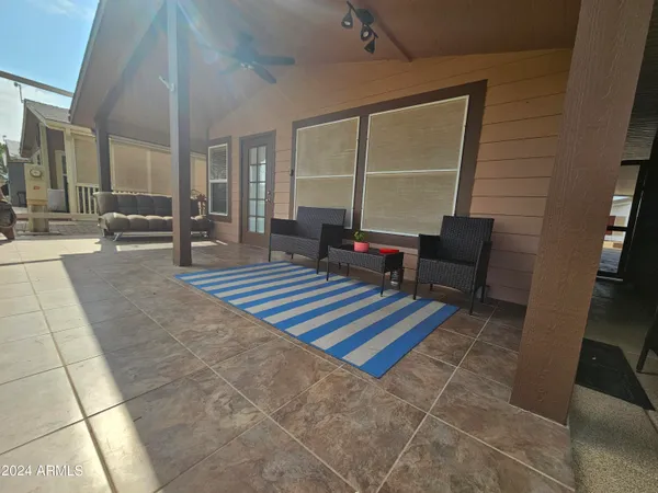 a living room with furniture