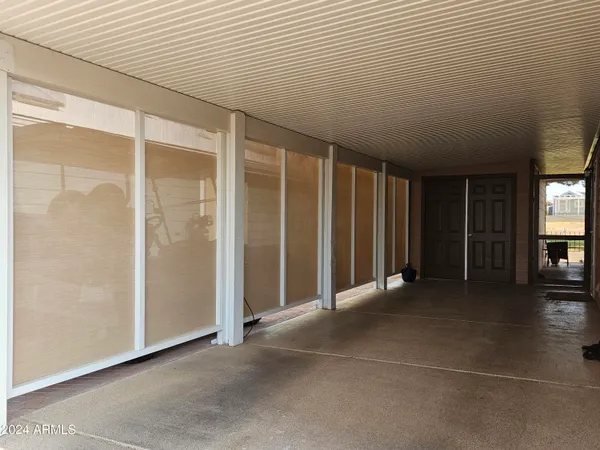 an empty room with closet