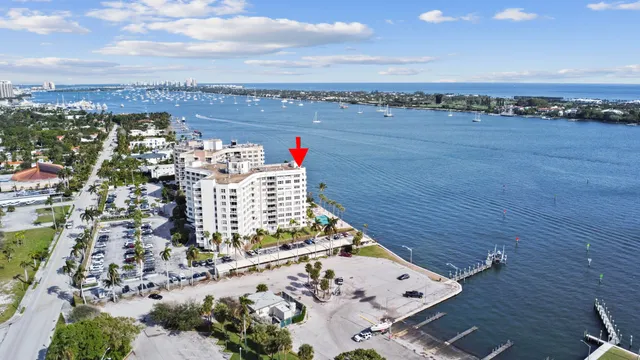 a view of a city and ocean view