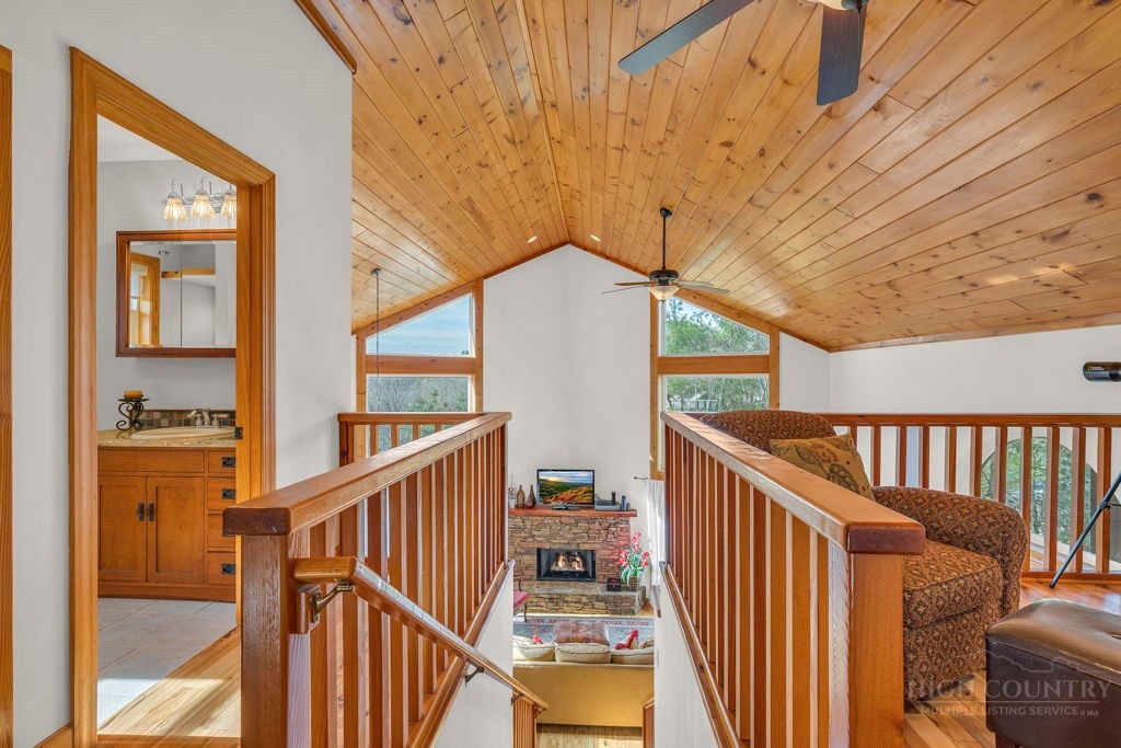 126 Knob Road Blowing Rock, NC 28605 - Photo 29 of 50 a view of balcony with wooden floor and fence