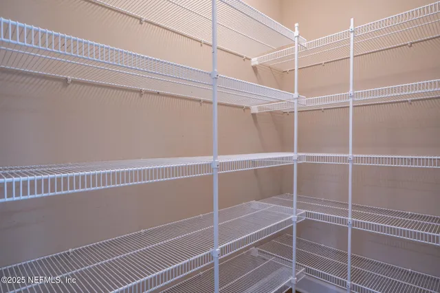 a view of a room with empty racks