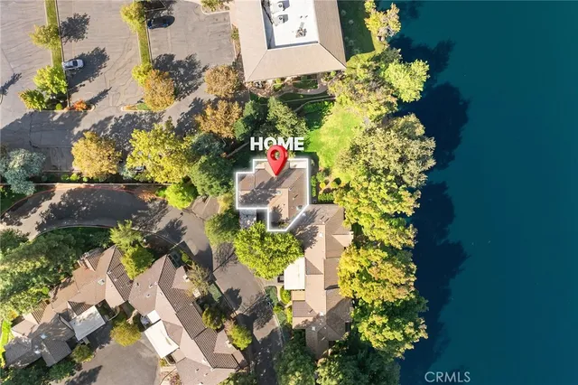 an aerial view of a house