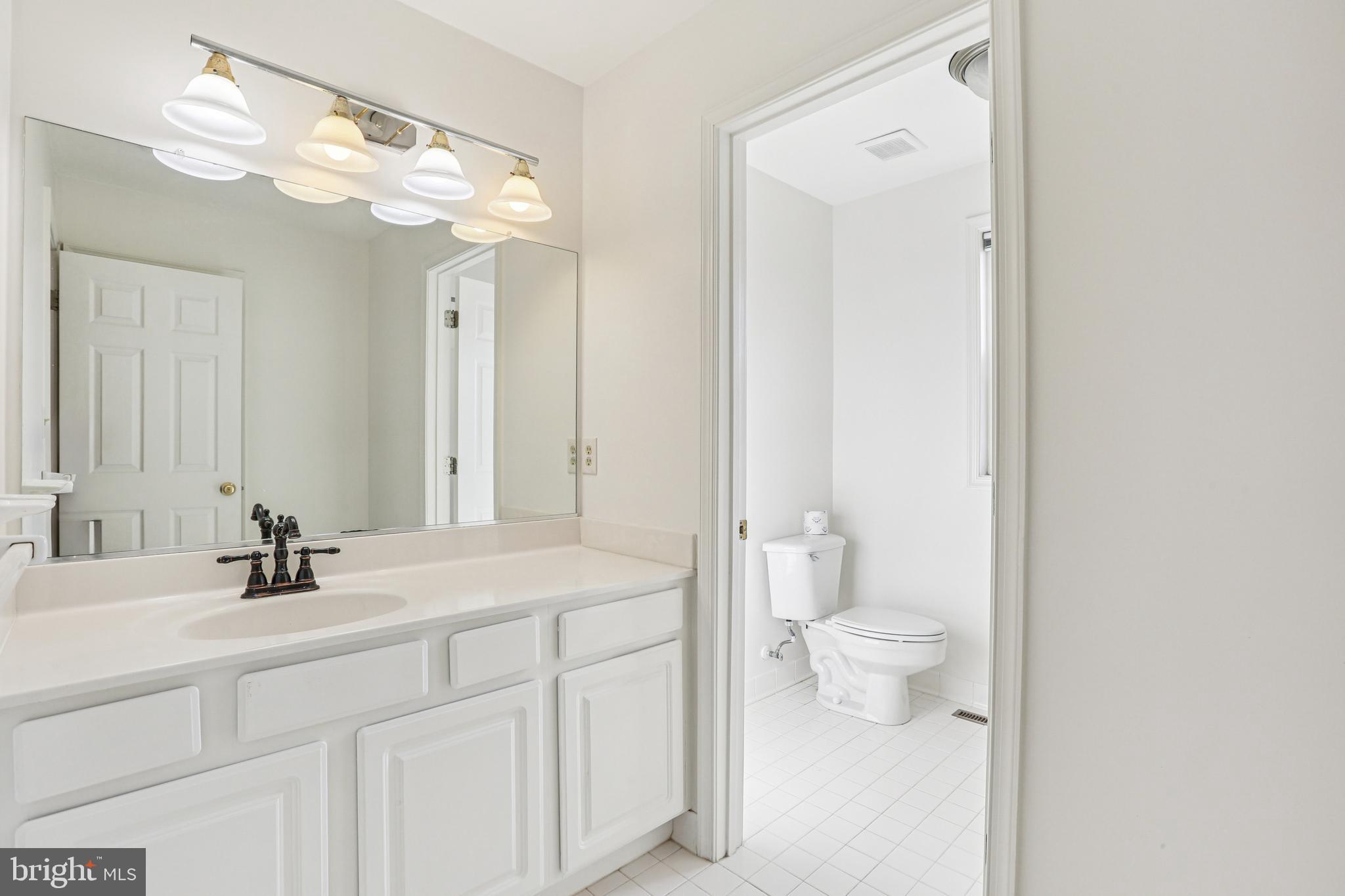 3924 Paul Mill Road Ellicott City, MD 21042 - Photo 13 of 51 a bathroom with a sink a toilet and a mirror