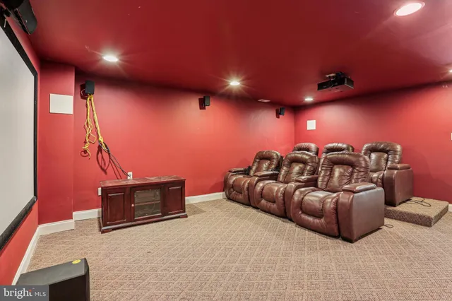 a projector room with furniture