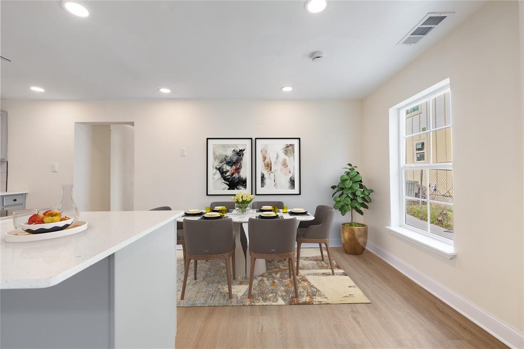 1715 Navaro Street Dallas, TX 75208 - Photo 6 of 33 Dining room with light wood-style floors and recessed lighting
