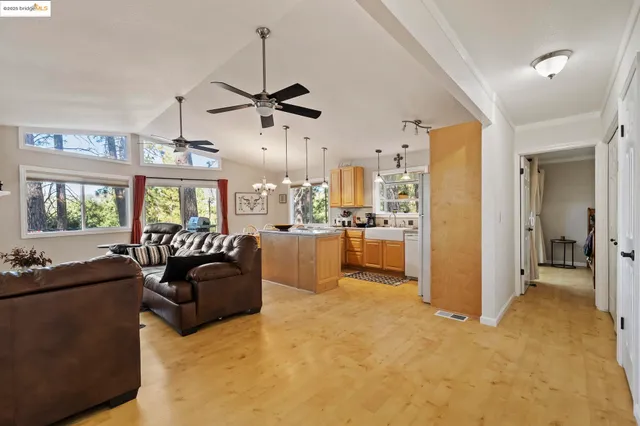 a living room with furniture