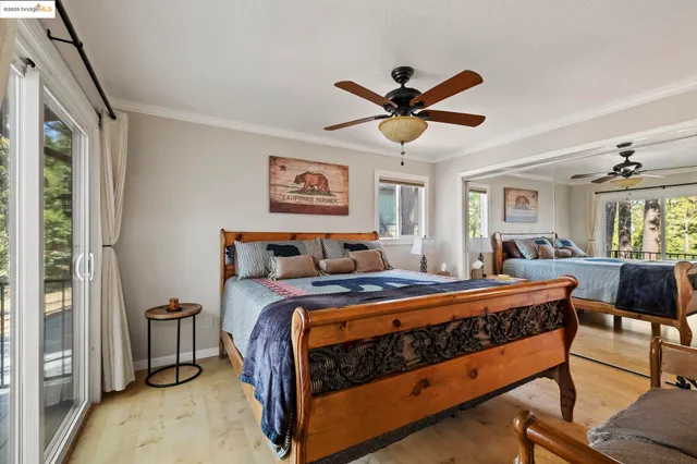 a bed room with a bed and furniture