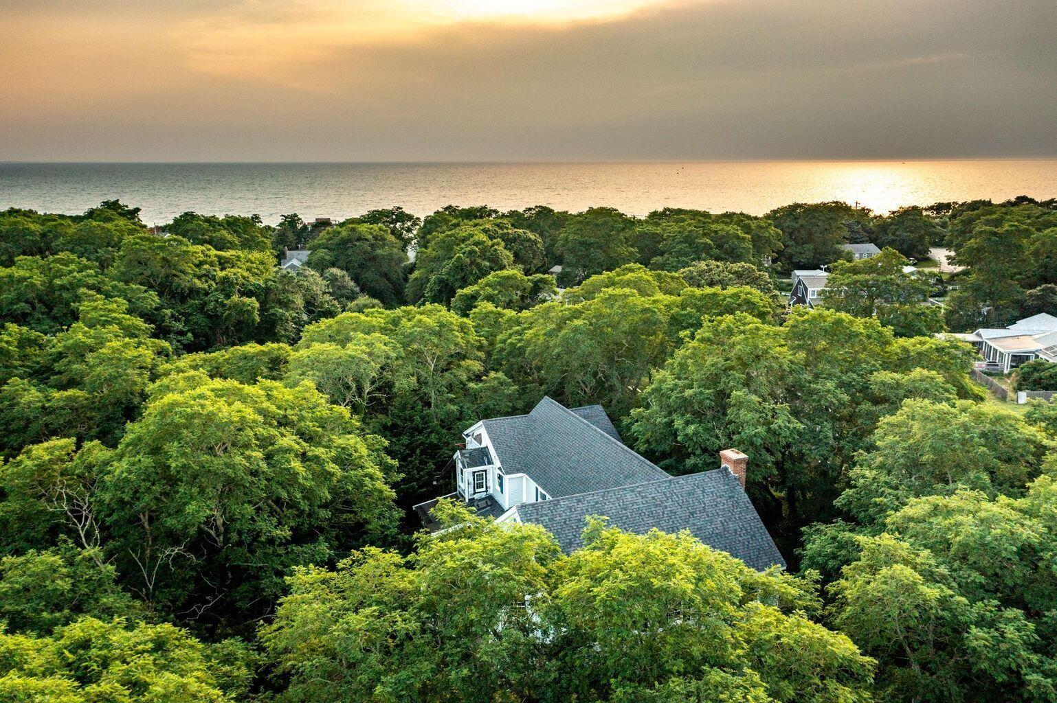 105 Townsend Avenue Eastham, MA 02642 - Photo 16 of 16 an aerial view of a city with lots of residential buildings and mountain view in back