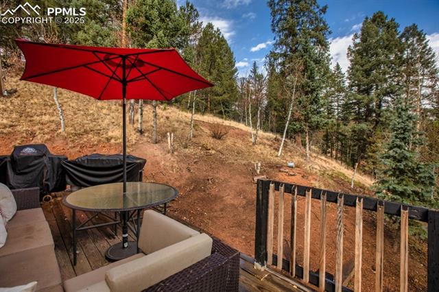361 Willow Road Divide, CO 80814 - Photo 7 of 27 View of yard featuring a wooden deck